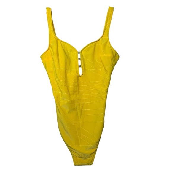 Vintage 90s CHRISTINA One Piece Bathing Suit Size 12 Yellow - Picture 7 of 8